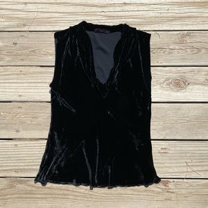 Y2K Kulson Italy Black Velvet Drape-y Top